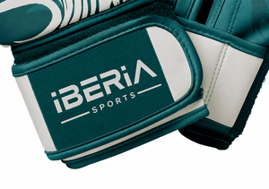 Gants de boxe IBERIA Premium Teal White, imprimé dragon, gants d'entraînement en cuir PU, logo personnalisé, équipement sportif en gros OEM - Product Image 5