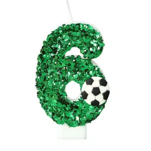 Creative New design Fancy birthday cake candles Numbers Candle Novelty decoration Football Happy Birthday Candles