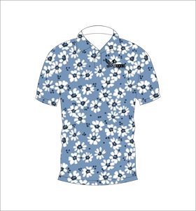 Polo pour homme à imprimé floral bleu, manches courtes, décontracté, été, golf, léger, col classique, chemise tendance - Product Image 2