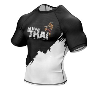 Rashguard personnalisé pour hommes, impression par sublimation, MMA, Muay Thai, BJJ, compression, Jiu Jitsu, grappling, fitness, entraînement en salle de sport - Product Image 2