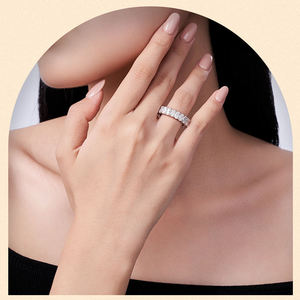 Gold Plated Moissanite Prong <b>Ring</b> GRA Certified 925 Sterling <b>Silver</b> Claw Setting Round Shape Luxury Gemstone <b>Rings</b> Women Gift - Product Image 5