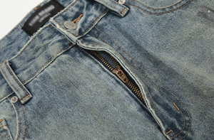 Jean baggy 100 % coton, coupe droite, en denim respirant, taille mi-haute, coupe décontractée, style gothique, délavé, uni, jambe large, pantalon ample - Product Image 2