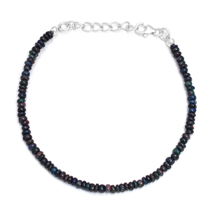 Natural Ethiopian Opal Classic Strand Bracelet 925 Sterling Silver Smooth Gemstone Handmade Unique Design High Quality For Women - Product Image 1