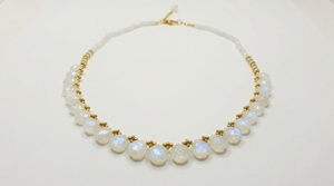 Collar de Cuentas Naturales, Plata de Ley 925, Chapado en Oro, Cadena Ajustable, Lujoso, para Bodas, Mujer, Venta al por Mayor, Proveedor OEM ODM - Product Image 3