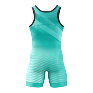 Traje de Lucha Entero Ajustado para Hombre, Color Negro y Rojo con Bloques de Color, Elástico, de Spandex y Nylon, Ropa Deportiva, Talla Adulto - Product Image 5