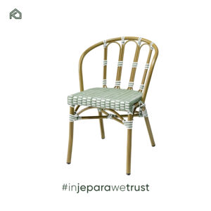 Chaise de salle à manger d'extérieur au design moderne avec structure en aluminium et matériau PE pour villa et jardin arrière - Product Image 2