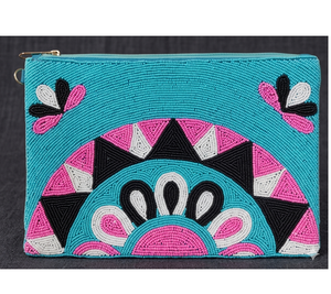Bolso de Mano Bohemio de Lujo Hecho a Mano para Mujer, con Cuentas de Vidrio Multicolores, Bordado, Forro de Algodón, Elegante, Moderno y Suave - Product Image 1