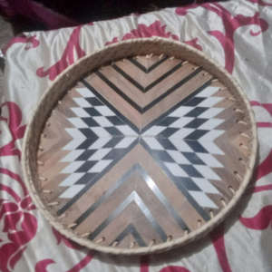 Plateau de service en rotin tissé à la main, écologique, personnalisé, avec incrustation en résine émaillée, directement de l'Inde, approvisionnement en gros - Product Image 6