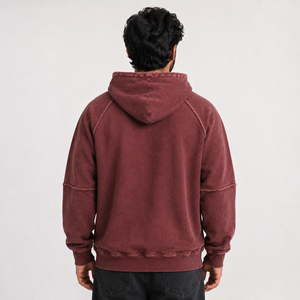 เสื้อฮู้ดดี้ผู้ชายสไตล์วินเทจ ผ้าฝ้ายฟลีซ 100% เป็นมิตรกับสิ่งแวดล้อม ระบายอากาศได้ดี แห้งเร็ว ดีไซน์เท่ห์ - Product Image 4
