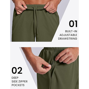 Pantalones Cortos Deportivos de Poliéster de Doble Tejido para Hombre, Estructurados, Duraderos, para Correr, Entrenar, Baloncesto, Casuales, con Retención de Forma - Product Image 3