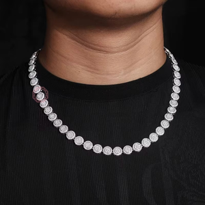Iced Round Necklace Fine Jewelry Pendants & Charms S925 Silver Moissanite <b>Rapper</b> Fashion Jewelry <b>Chain</b> - Product Image 2