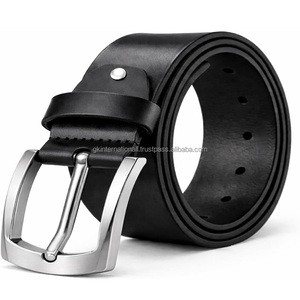 Ceinture décontractée unisexe en cuir pleine fleur sur mesure, élégante, 100 % cuir véritable, avec rivets Chicago pour changement de boucle - Product Image 1