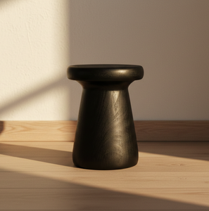 Moa Handmade Durable Solid Wood Teak <b>Stool</b> Contemporary Minimalist Design Eco-Friendly Finish Non-Foldable Home Furniture - Product Image 1