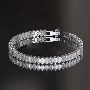 New Customized Round Shape Lab Grown Diamond <b>Bracelet</b> Bezel Setting 18K Yellow Gold Diamond <b>Bracelet</b> for Both Women - Product Image 2