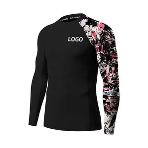 Rashguard de boxe personnalisé à manches longues pour homme, sublimation sur mesure, couleur personnalisable, chemises de performance unisexes à manches longues - Product Image 3