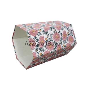 Poubelle de rue en carton, faite à la main, élégante, à motifs floraux imprimés, pliable, de forme hexagonale, grande capacité, pour usage extérieur/intérieur - Product Image 3