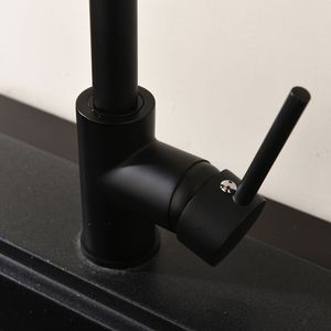 Rubinetto da Cucina Monocomando in Acciaio Inox Nero Opaco, Moderno Rubinetto Commerciale a Foro Singolo per Lavello Bar e Uso Cucina - Product Image 5