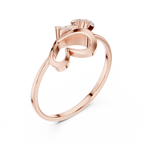 Anillo solitario de oro amarillo macizo de 14k para mujer, con diamante de corte redondo minimalista en forma de corazón, para compromiso, aniversario, regalo de boda - Product Image 5