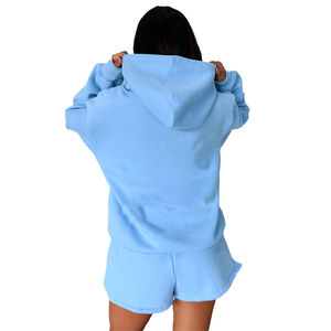 Conjunto deportivo de dos piezas para mujer, personalizado, de alta calidad, 100% algodón, transpirable, para ropa informal de calle. - Product Image 2