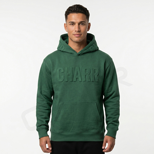 2026 Streetwear High Quality Heavy Weight <b>3D</b> Embossed <b>Hoodies</b> Custom logo Unisex Oversized Drop Shoulder Hoodie for Men - Product Image 3