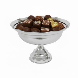 Elegante Tazón de Servir con Pedestal Plateado, Clásico Plato de Metal para Dulces, Decorativo para Bodas y Fiestas, Tazón de Mesa para el Hogar - Product Image 2