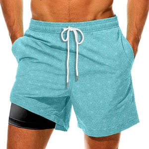 Crea tu Propia Marca: Shorts de Playa para Hombre de Secado Rápido, Estampado Personalizado, Cintura Elástica, Traje de Baño de Poliéster - Product Image 4