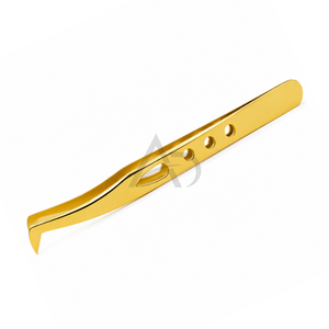 Pince à cils ronde à manche dentelé en acier inoxydable, personnalisable avec logo, instrument de beauté résistant à la transpiration pour extensions de cils - Product Image 6