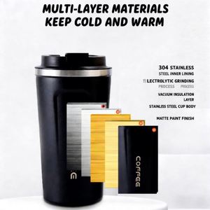 US Warehouse Stainless Steel Double Wall Vacuum <b>Insulated</b> Coffee <b>Mugs</b> 380/510ml Travel <b>Mug</b> with Lid for Business Gifts - Product Image 3