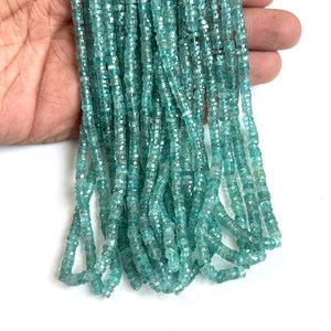 Cuentas facetadas de Apatita Azul Natural en forma de neumático, 16 pulgadas, calidad superior, 4-5mm, cuentas Heishi de Apatita en forma de rueda, hilo de cuentas de Apatita genuina a granel - Product Image 3