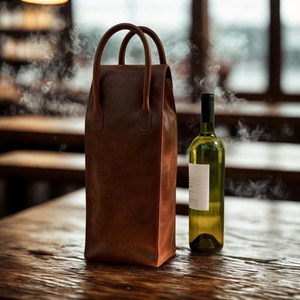 Porte-vin en cuir véritable personnalisé, robuste et luxueux, vente en gros, sac de transport pour une seule bouteille, logo personnalisé, cadeau, étui à vin - Product Image 2