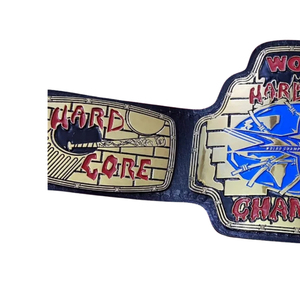 Ceinture de champion du monde de la lutte hardcore en cuir noir avec design or et rouge, qualité supérieure, pour les fans de MMA et de lutte - Product Image 4