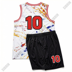 Uniformes de Baloncesto Personalizados Sibrin al por Mayor |   Camisetas y Pantalones Cortos de Equipo con Logotipo, Nombre y Número |   Uniforme de Baloncesto Sublimado Reversible USA - Product Image 2