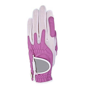 Gants de golf unisexes en cuir personnalisables, rose magenta et blanc, légers, respirants, avec dos en maille, antidérapants, fermeture auto-agrippante - Product Image 4