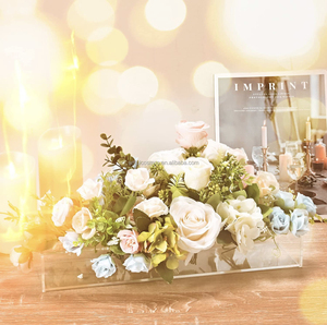 Nuevo jarrón moderno de acrílico Rectangular transparente elegante, jarrones florales de rosas, caja de exhibición de flores para centros de mesa para decoración del hogar, bodas - Product Image 5