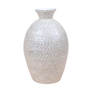 Vase en nacre résineuse imperméable, fait main, durable, pour intérieur et extérieur - Product Image 2
