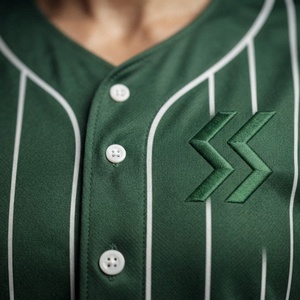 Camiseta de Béisbol Personalizada con Botones y Rayas, Uniforme de Béisbol Unisex de Manga Corta al por Mayor, Camisa Deportiva - Product Image 4