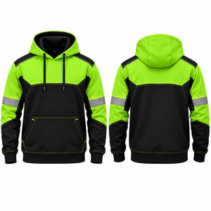 Sweat à capuche réfléchissant personnalisé pour hommes, en tissu polaire haute visibilité, idéal pour les travailleurs extérieurs - Collection 2027 (Vente en gros) - Product Image 1