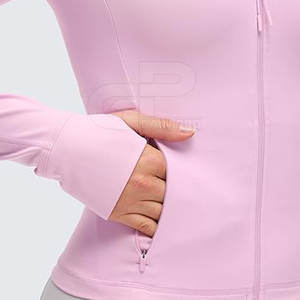 Veste de yoga respirante pour femme, tissu extensible léger, coupe ajustée, fermeture éclair intégrale, veste de sport pour la gym, l'entraînement et la course à pied - Product Image 5