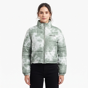 Chaqueta Acolchada de Moda para Mujer, Diseño Sublimado, Manga Larga, Cierre Completo, Estilo Casual Urbano para Invierno - Product Image 5