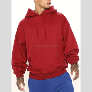 Y2K haute qualité 80% coton 20% Polyester tricoté français éponge polaire à motifs hommes hiver sweat à capuche surdimensionné Logo brodé - Product Image 1