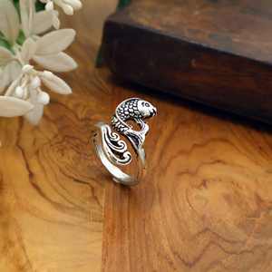 Anillo Ajustable de Serpiente Plateada Vintage |   Anillo de Serpiente de Latón para Mujeres y Hombres |   Joyería de Moda al por Mayor - Product Image 1