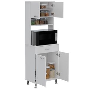 Dispensa Piacenza con Finitura Bianca, Mobile da Cucina a Due Ante Doppie - Product Image 4