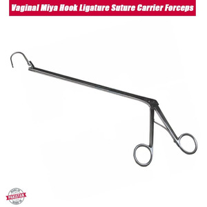 คีมจับไหมเย็บแผลชนิดตะขอแบบแมนนวลสำหรับช่องคลอด ยี่ห้อ Jamso Industries รุ่น Miya Hook สำหรับการผ่าตัดทางนรีเวช ทำจากสแตนเลส - Product Image 1