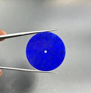 Natural Blue Lapis Lazuli Watch Dial 31.50mm Round Flat 0.6mm Thickness 2mm Center Hole a K <b>Gems</b> Model Dial-16 - Product Image 3