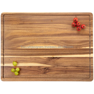 Plateau de service finition naturelle, planche en bois écologique, qualité alimentaire, véritable acacia, pour la cuisine, planche à découper pour le camping, facile à nettoyer - Product Image 2