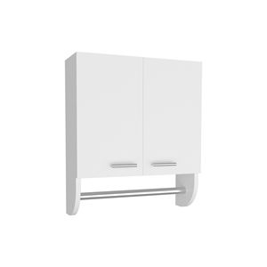 Armadietto per medicinali bianco da 20,30 pollici con 2 ripiani e 2 ante, incluso portasciugamani - Product Image 2