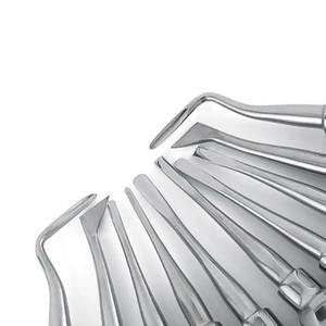 Kit chirurgical AMETRINE pour extraction dentaire, en acier inoxydable, ergonomique, manuel, avec forceps droites et courbées pour extraction radiculaire, à intervention minimale invasive - Product Image 4