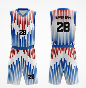 Uniforme de Baloncesto Personalizado, Conjunto de Camiseta y Pantalones Cortos Sublimados Rojo y Blanco, Cuello en V, Sin Mangas, Secado Rápido, Ropa Deportiva Unisex para Adultos - Product Image 4