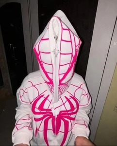 Sweat à capuche Spider de haute qualité pour hommes, style streetwear, imprimé vintage, avec fermeture éclair, essentiel pour couples et femmes - Product Image 6