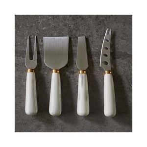 Elegant Royal Light Color <b>MOP</b> <b>Handle</b> Gold Tone Polished Cheese Set Flatware Set Stainless Steel Butter Spreader & Slicer - Product Image 3